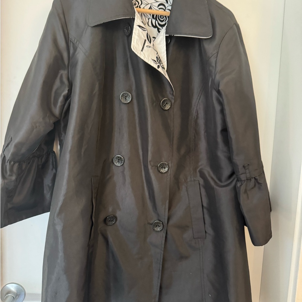 Women's Black Double-Breasted Coat